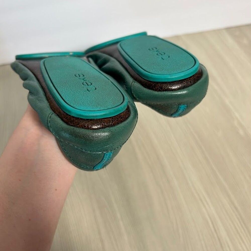 Tieks Ballet Flats Pacific Green Size 8 Leather Slip On Foldable Travel - Picture 4 of 7